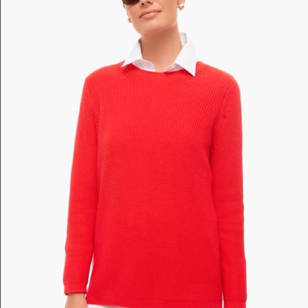 525 America poppy red cotton sweater Tuckernuck NWT size small s